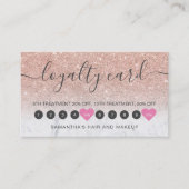 Rose Gold Glitzer ombre Skript Makeup Marmor 10 än Treuekarte (Vorderseite)