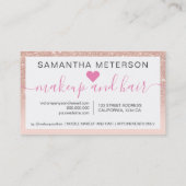 Rose Gold Glitzer ombre Skript Makeup pink 10 Treuekarte (Rückseite)