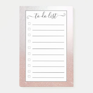 Rose Gold Glitzer ombre "to do list" Post-it Klebezettel