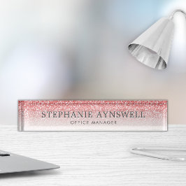 Rose Gold Glitzer Ombre Trendy Namensplakette