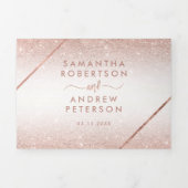 Rose Gold Glitzer ombre typografie Dreifach Gefaltete Einladung (Cover)