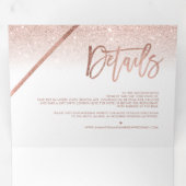 Rose Gold Glitzer ombre typografie Dreifach Gefaltete Einladung (Innen Erste Seite)