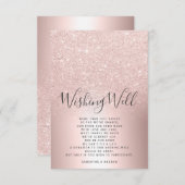 Rose Gold Glitzer ombre wünschen gute Hochzeit Begleitkarte (Vorne/Hinten)