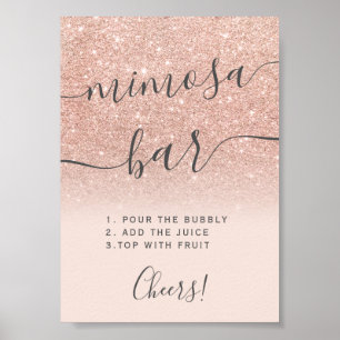 Rose Gold Glitzer Omerrot Mimosa Bar Poster