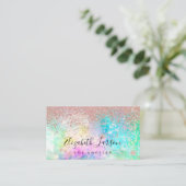 Rose Gold Glitzer Opal Hintergrund Visitenkarte (Stehend Vorderseite)