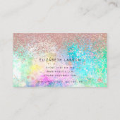 Rose Gold Glitzer Opal Hintergrund Visitenkarte (Rückseite)