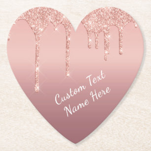 Rose Gold Glitzer Paper Untersetzer mit benutzerde