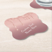 Rose Gold Glitzer Paper Untersetzer mit benutzerde (angewinkelt)