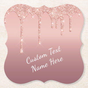 Rose Gold Glitzer Paper Untersetzer mit benutzerde