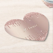Rose Gold Glitzer Paper Untersetzer mit Individuel (angewinkelt)