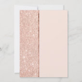 Rose Gold Glitzer Pastellrosa Farbblock Hochzeit Einladung (Rückseite)