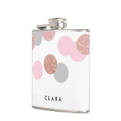 Rose Gold Glitzer Pastellrosa Konfetti Flachmann (Links)