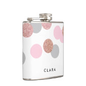 Rose Gold Glitzer Pastellrosa Konfetti Flachmann (Rechts)