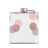 Rose Gold Glitzer Pastellrosa Konfetti Flachmann (Rückseite)