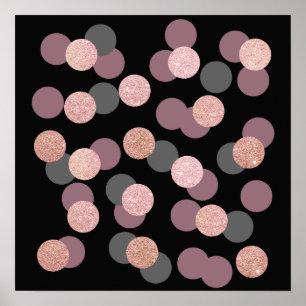 Rose Gold Glitzer Pastellrosa Konfetti Poster