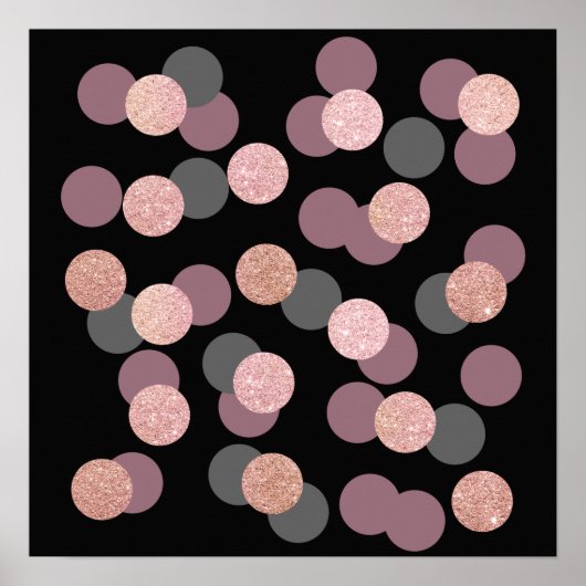 Rose Gold Glitzer Pastellrosa Konfetti Poster (Vorne)