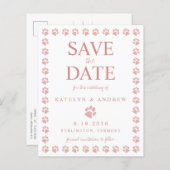 Rose Gold Glitzer Paw Print Save the Date Postkart (Vorne/Hinten)