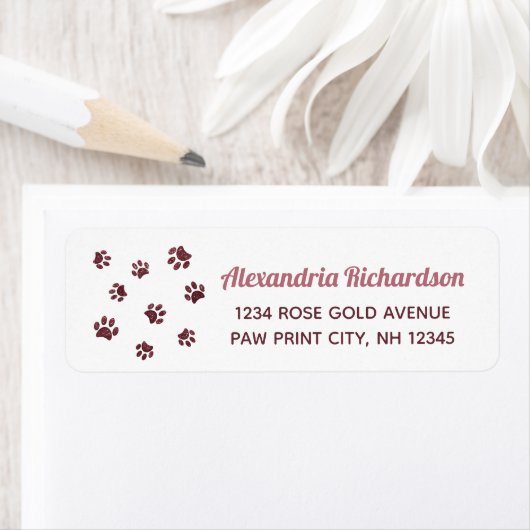 Rose Gold Glitzer Paw Prints (Insitu)