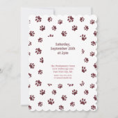 Rose Gold Glitzer Paw Prints Pet Birthday Einladun Einladung (Rückseite)