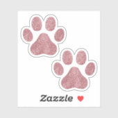 Rose Gold Glitzer Paw Prints Pet Lover Aufkleber (Blatt)