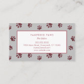 Rose Gold Glitzer Paw Prints Pet Salon Visitenkarte (Rückseite)