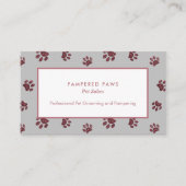 Rose Gold Glitzer Paw Prints Pet Salon Visitenkarte (Vorderseite)