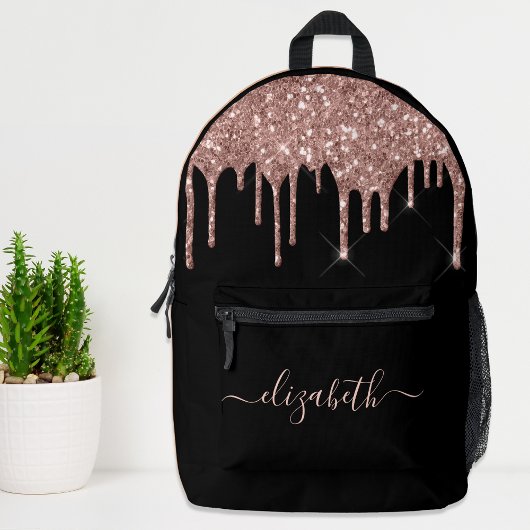 Rose Gold Glitzer Personalisiert Bedruckter Rucksack