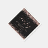 Rose Gold Glitzer Personalisiert Geburtstagsparty Serviette (Ecke)