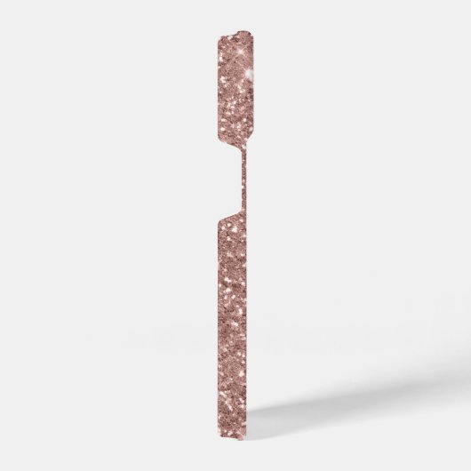 Rose Gold Glitzer Personalisiert iPhone Hülle (Rechte Seite)