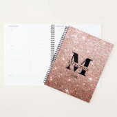 Rose Gold Glitzer Personalisiert Monogramm Planer (Anzeige)