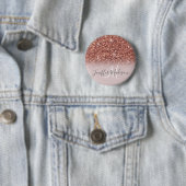 Rose Gold Glitzer Personalisiert Name Button (Beispiel)