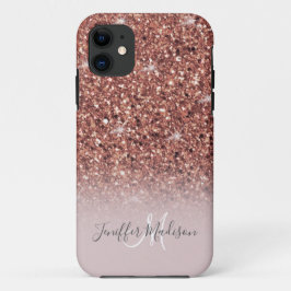 Rose Gold Glitzer Personalisiert Name              Case-Mate iPhone Hülle