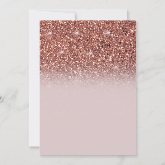 Rose Gold Glitzer Personalisiert Name Einladung (Rückseite)