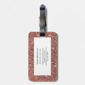 Rose Gold Glitzer Personalisiert Name              Gepäckanhänger (Rückseite vertikal)