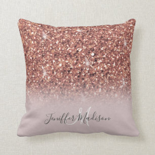 Rose Gold Glitzer Personalisiert Name              Kissen