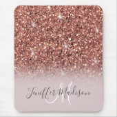 Rose Gold Glitzer Personalisiert Name Mousepad (Vorne)