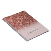 Rose Gold Glitzer Personalisiert Name Notizblock (Rechte Seite)
