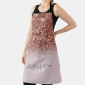 Rose Gold Glitzer Personalisiert Name Schürze (InSitu)