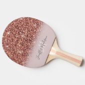 Rose Gold Glitzer Personalisiert Name              Tischtennis Schläger (Seitenansicht)