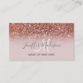 Rose Gold Glitzer Personalisiert Name              Visitenkarte