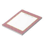 Rose Gold & Glitzer Personalisiert Notepad 5.5" x  Notizblock (Rotiert)