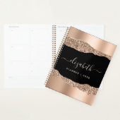 Rose Gold Glitzer Personalisiert Planer (Anzeige)
