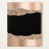Rose Gold Glitzer Personalisiert Planer (Rückseite)