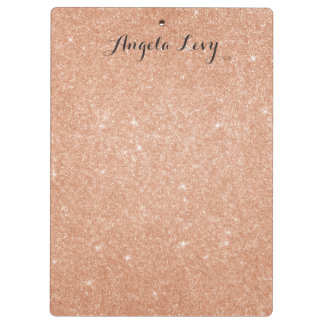 Rose Gold Glitzer Personalisierte Clip-Karte Klemmbrett
