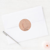 Rose Gold Glitzer Personalisierter Anfangsbuchstab Runder Aufkleber (Umschlag)