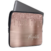 Rose Gold Glitzer Personalisierter Laptop-Sieb Laptopschutzhülle (Vorne Rechts)