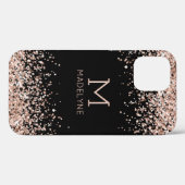 Rose Gold Glitzer Personalisierter Name Case-Mate iPhone Hülle (Rückseite (Horizontal))