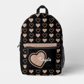 Rose Gold Glitzer Personalisierter Rucksack (Vorderseite)