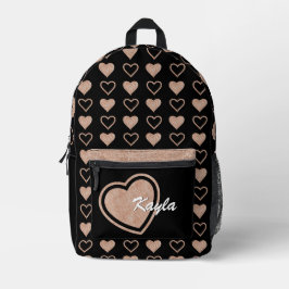 Rose Gold Glitzer Personalisierter Rucksack
