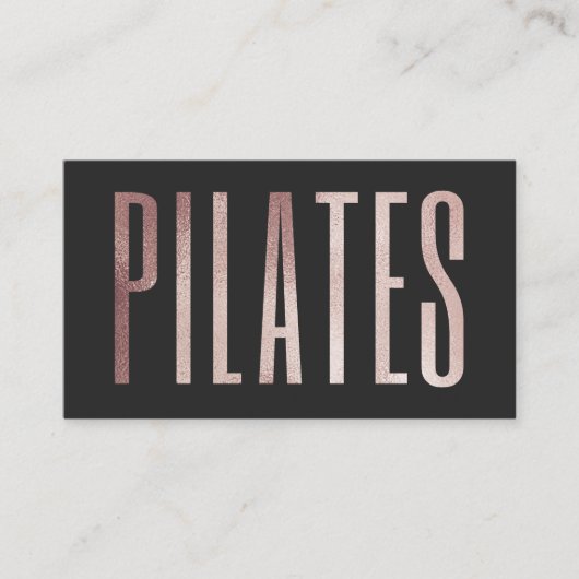 Rose Gold Glitzer Pilates Visitenkarte (Vorderseite)